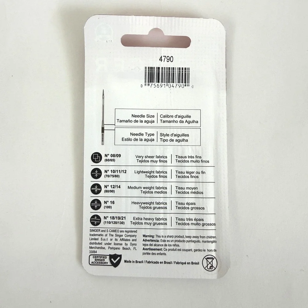 Singer Universal Regular Point Sewing Machine Needles Assorted Sizes 10 Count